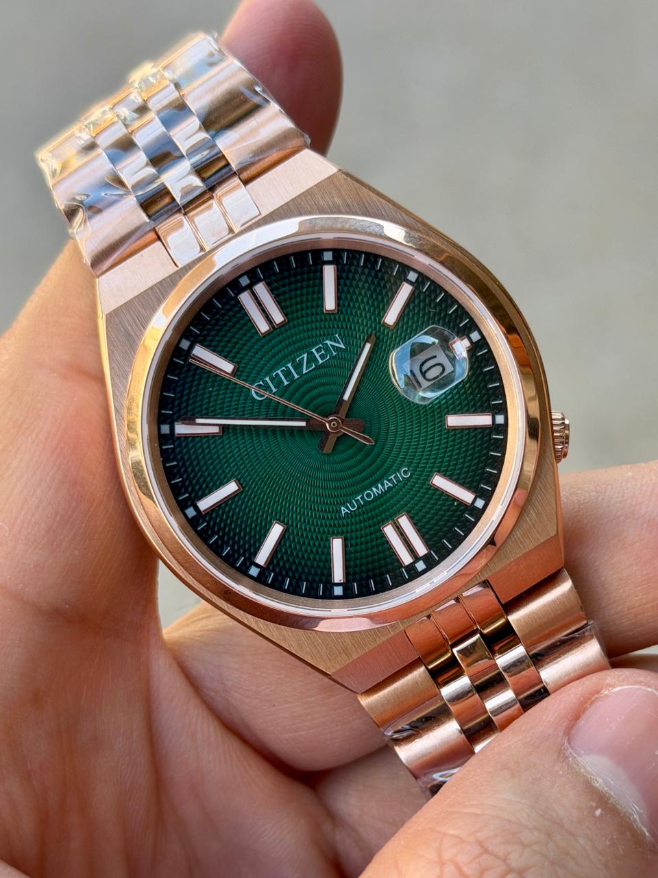 🇯🇵Citizen Tsuyosa Automatic Rosegold Case 40'mm Size Crispy Waffle Green Dial